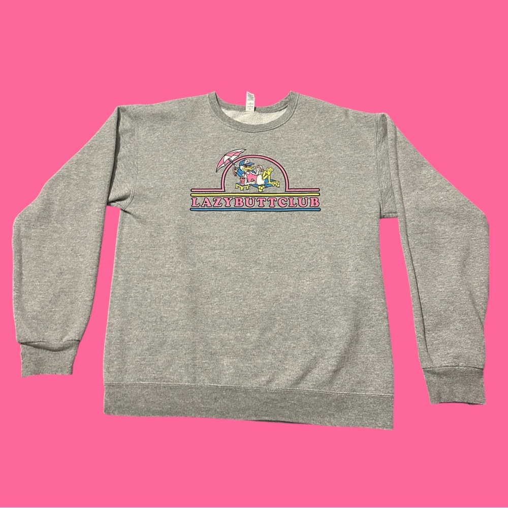 Lazy Butt Club Grey Crewneck Sweatshirt